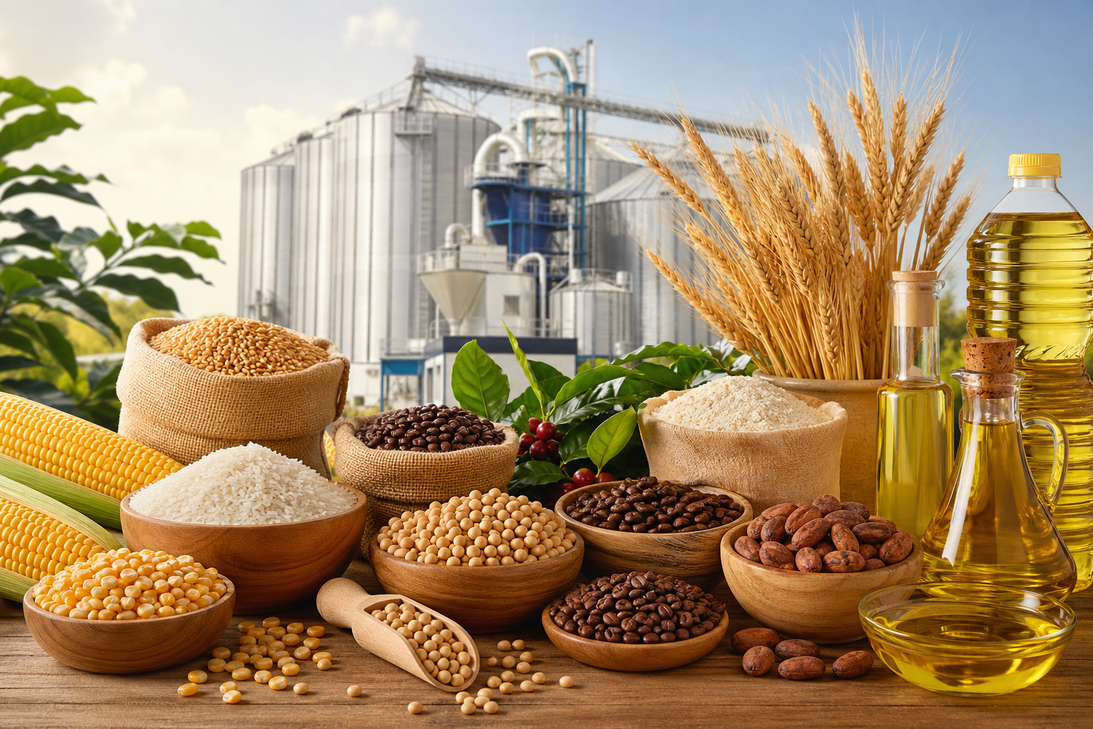 Grains, oilseeds, coffee, cocoa and agricultural processing