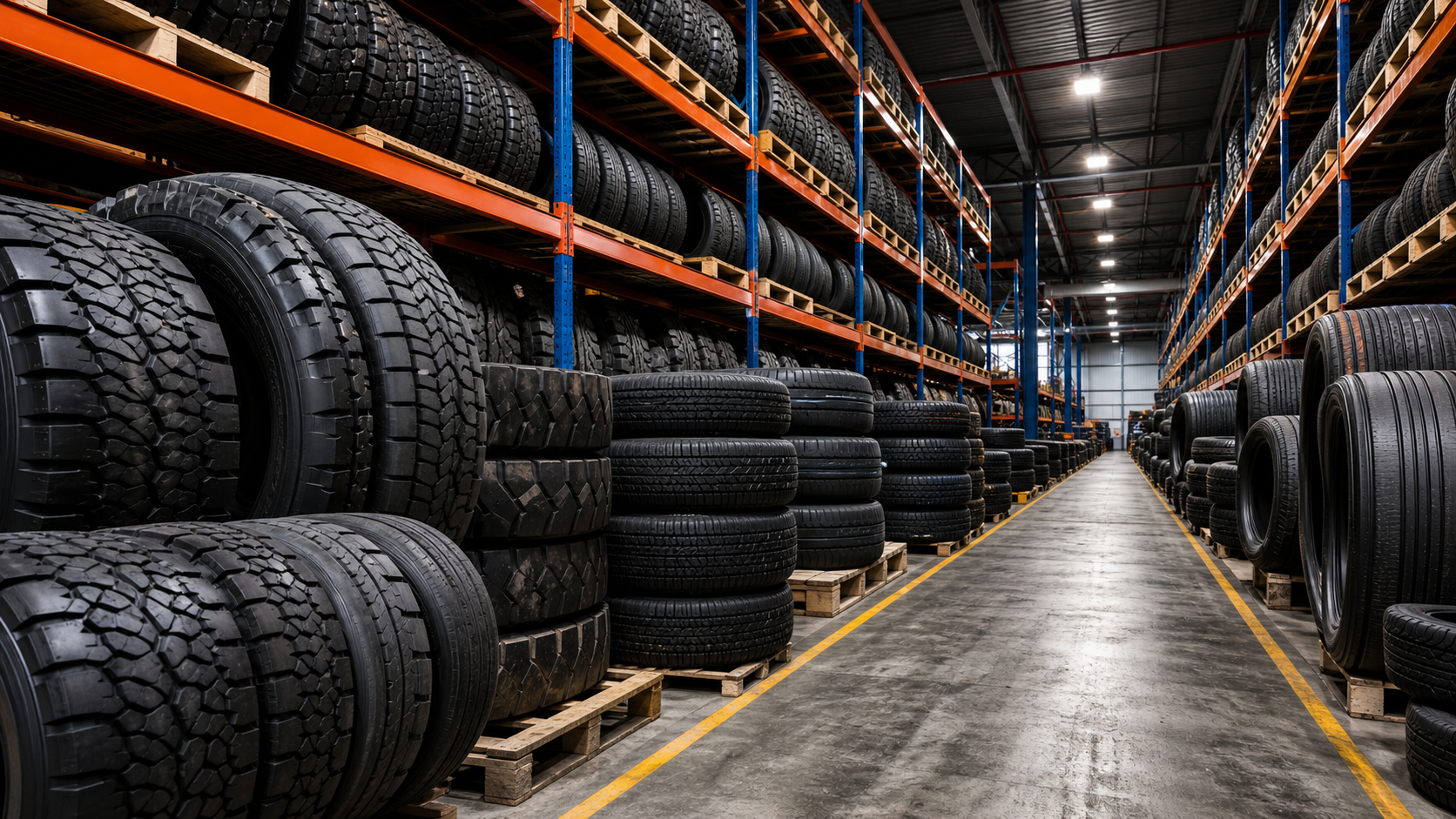 Commercial and passenger tyre distribution warehouse